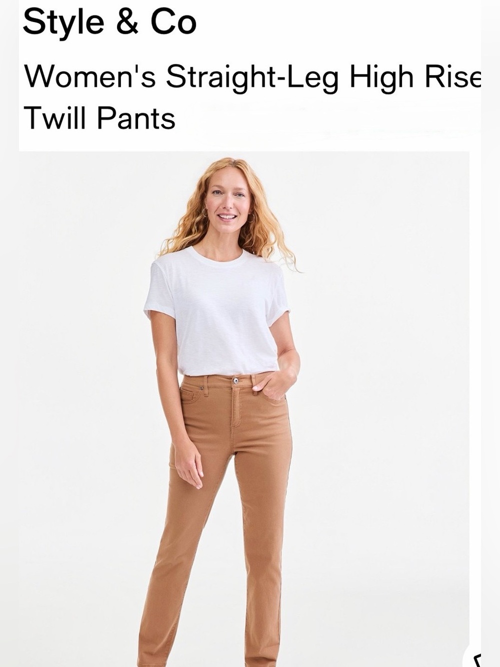 Style & Co : EUC Hi Rise Women’s Twill Jeans in light brown ( Beechwood )